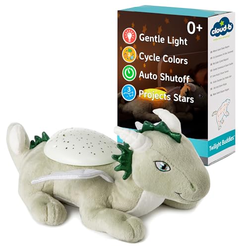 Cloud B Calming Nightlight Star Projector | Gentle Brightness | 3 Farben | 3 Sternbilder | Auto-Shutoff | Twilight Buddies Dragon von Cloud b