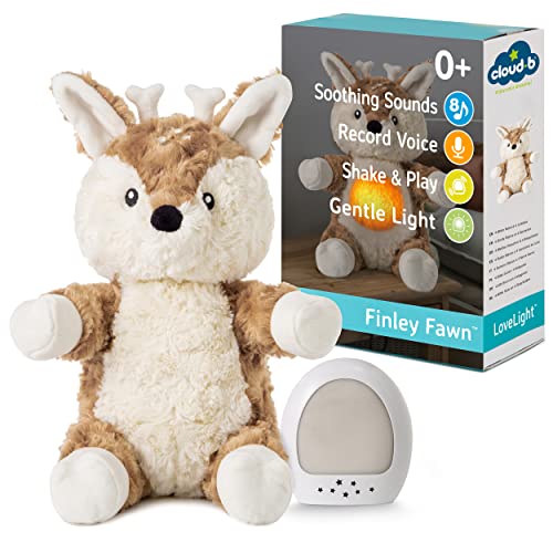 Cloud b Sound Machine with White Noise Soothing Sounds | Cuddly Stuffed Animal & Nomadic Nightlight | Record Parent Voice | Adjustable Settings and Auto-Shutoff | LoveLight™ Buddies - Finley Fawn™ von Cloud b