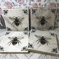 Bienen-Naturstein-Untersetzer Mit Goldrand von Cloud7obsession