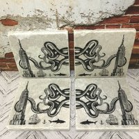 Kraken Spiced Rum Naturstein-Untersetzer von Cloud7obsession