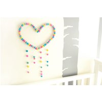 Herz-Mobile. Rosa. Zyan. Pastell. Kinderzimmer Dekor. Kindergarten Mobile. Kinder Wand-Dekor. Baby-Dekor. Kinder-Haushaltswaren. Dreamcatcher von CloudDen