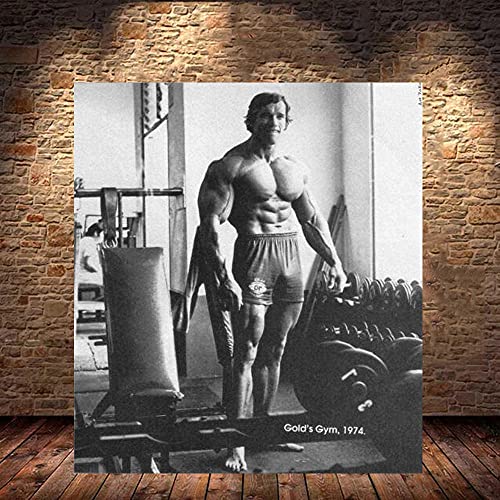 Arnold Schwarzenegger Poster Bodybuilding Muskel Männer Fitness Workout Zitate Wand Bilder Große Leinwand Gemäldedrucke Home Gym Deko Motivational Font Poster D19239 von CloudShang