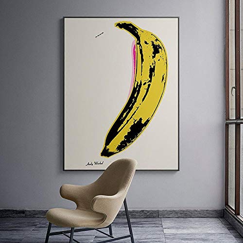 CloudShang Andy Warhol Bild Bunte Banane Poster Pop Gemälde Poster Retro Mode Ausstellung Poster Andy Warhol Wand Gemäldedrucke Galerie Wohnzimmer Wand Dekor Leinwand Gemälde G26164 von CloudShang
