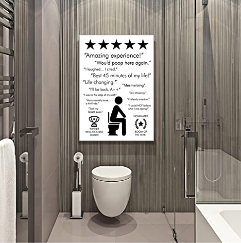 CloudShang Badezimmer-Wand- Bilder-erstaunliche Erfahrung würde Hier Wieder kacken inspirierende Badezimmer-Zitat-Zeichen-Drucke Badezimmer-Poster Badezimmer-WC-Dekor-Leinwand- Bilder J05090 von CloudShang