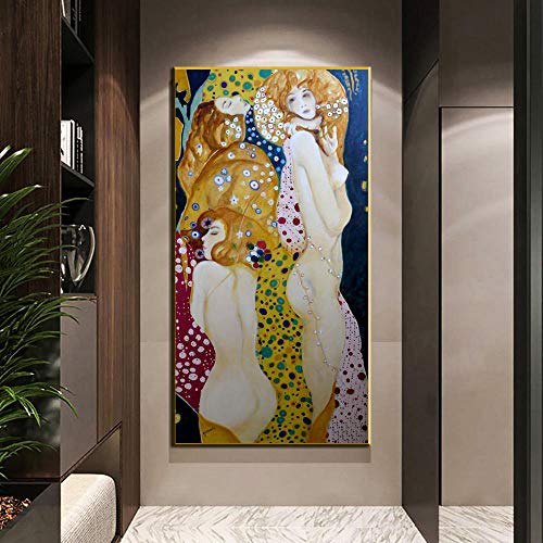 Gustav Klimt Abstrakte Nackte Schlafende Frau Bild Cuadros Gustav Klimt Wanddeko Schlafendes Mädchen Bild Moderne Wohnzimmer Veranda Wanddekor H26133 von CloudShang