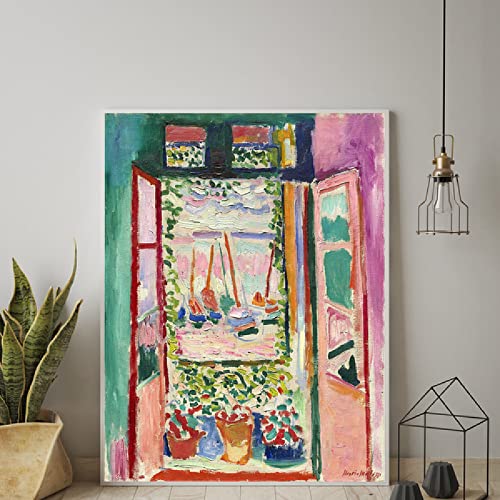 Henri Matisse Abstrakte Bild Das offene Fenster Minimale Illustration Wand Bilder Matisse Bild Leinwand Matisse Vintage Poster Wohnzimmer Wandbilder Dekor K09071 von CloudShang