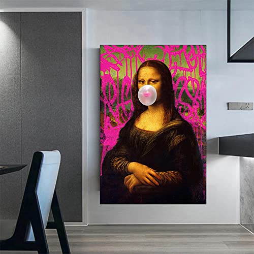 Lustige Wand Bilder Mona Lisa Geld Poster Street Pop Gemälde Poster Lustige Gemäldedrucke Graffiti Gemälde Mona Lisa Modulares Bild Nordic Wohnzimmer Schlafzimmer Wand Dekor K04189 von CloudShang