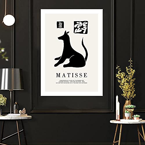 Matisse Bild Abstrakte Silhouette Hund Linie Poster Matisse Wand Bilder Bild Matisse Nordic Leinwand Gemäldedrucke Matisse Wohnzimmer Home Wall Deko J04087 von CloudShang
