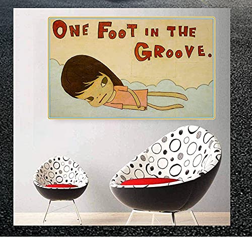 Yoshitomo Nara Bild One Foot in The Groove Poster Japan Cartoon Puppe Gemälde Poster Kinderzimmer Kunstdrucke Moderne Wohnzimmer Mädchen Schlafzimmer Wand Dekor I29176 von CloudShang