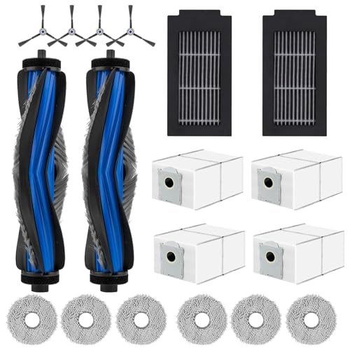 18-teiliges Ersatz-Zubehör-Set für Ecovacs Deebot T50 Max Pro Omni Staubsauger, 2 Hauptbürsten + 2 Hepa-Filter + 6 Wischpads + 4 Staubsaugerbeutel + 4 Seitenbürsten 18-teiliges Ersatz-Zubehör-Set für Ecovacs Deebot T50 Max Pro Omni Staubsauger, 2 Hauptbürsten + 2 Hepa-Filter + 6 Wischpads + 4 Staubsaugerbeutel + 4 Seitenbürsten von Cloudarrow