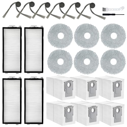 24-teiliges Ersatz-Zubehör-Set für Roborock Saros Z70 Roboter-Staubsaugerteile, 4 Hepa-Filter + 6 Seitenbürsten + 6 Staubbeutel + 6 Mops + 2 Werkzeuge 24-teiliges Ersatz-Zubehör-Set für Roborock Saros Z70 Roboter-Staubsaugerteile, 4 Hepa-Filter + 6 Seitenbürsten + 6 Staubbeutel + 6 Mops + 2 Werkzeuge von Cloudarrow