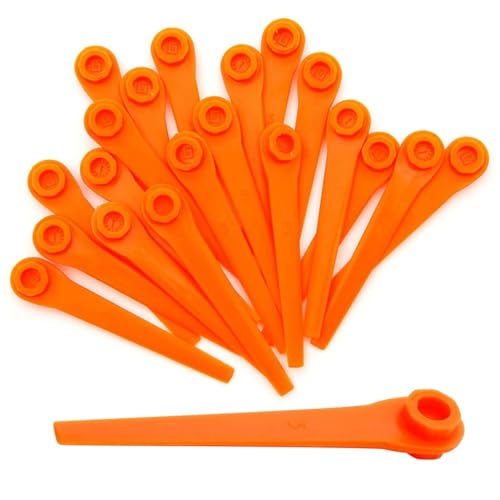 Cloudarrow 100 Stück Rasentrimmerkopf Klinge Ersatz Kunststoff Cutter Unkrautbeweger Klinge Rasenmäher Zubehör für Gardena 9823 9825 9820 9821 9828 9829 8840 8841 2417 Rasentrimmer von Cloudarrow