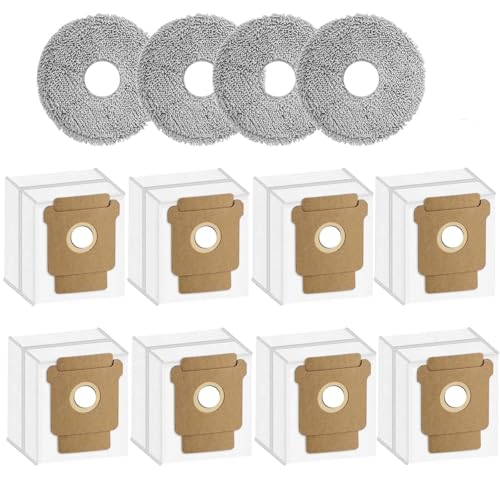 Ersatz-Staubbeutel für iRobot Roomba Plus 505 Combo/405 Combo Roboter-Staubsauger-Zubehör-Kits, 8 Staubbeutel, 4 Wischtücher von Cloudarrow