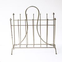 Mid Century Modern Zeitungsständer/Atomic Wire Silber Mod Plattenhalter Silberne Punkte von CloudburstVintage