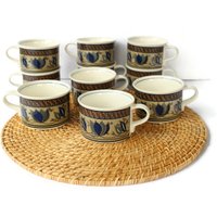 Mikasa Arabella Kaffee Tasse Blaue Tulpe Aus Steingut von CloudburstVintage