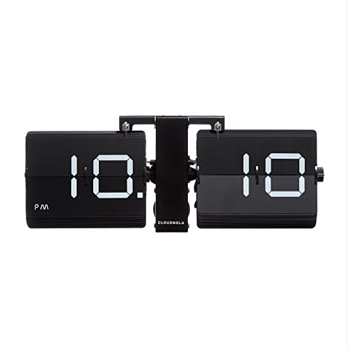 Cloudnola Flip Uhr - Schwarz – Wanduhr/Tischuhr – Digitales Display - Flip Clock - Moderne Wohnzimmer und Büro Deko von Cloudnola