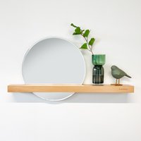Cloudnola Handgefertigter Runder Spiegel Mit Ablage - Moderner Kosmetikspiegel Für Badezimmer Oder Ankleidezimmer Wanddekoration von Cloudnola