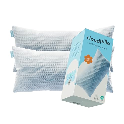 Cloudpillo Memory Foam Pillow - 2er-Set Premium Kissen, Höhenverstellbar, 40 x 80 cm, Ergonomische und Hypoallergene Kopfstützen von Cloudpillo