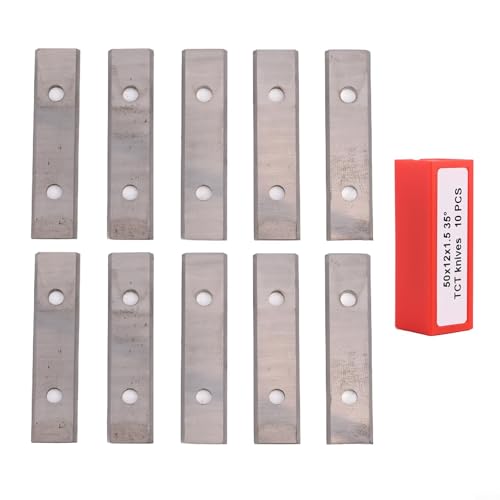 10 Stück quadratische Hartmetall-Wendeeinsatz-Klingen, 50 x 12 x 1,5 mm, 35° Schneidkante, Ersatzklinge, für Holzbearbeitung, bündiger Fräser-Bitkopf von Cloudpower