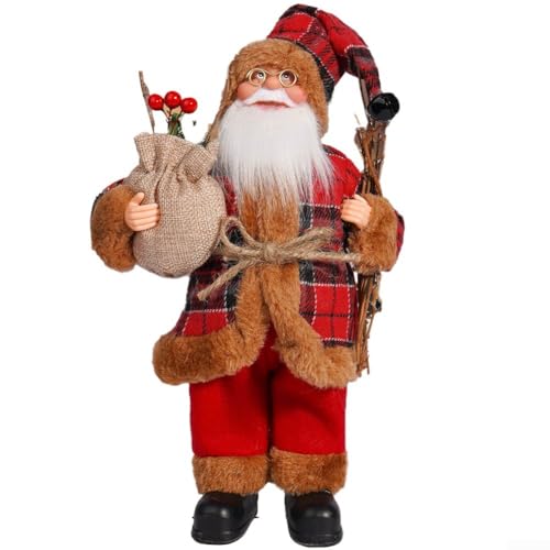 30,5 cm große Weihnachtsmann-Figur, realistische Weihnachts-Stehpuppen-Figur, Weihnachtsmann-Ornament für Zuhause, Tischplatte, Kamin, Weihnachtsdekoration (F) von Cloudpower