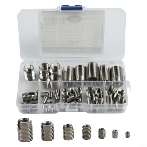 50 Stück Edelstahl-Gewindeeinsätze für Gewindereparatur M5 M6 M8 M10, Spulensatz für beschädigte oder abgenutzte Innengewinde in weichen Metallen und Kunststoffen von Cloudpower