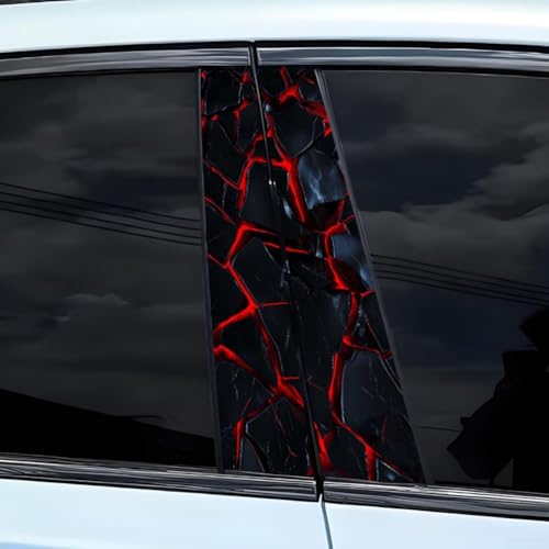 Automotive B-Säule Dekorativer Aufkleber 3D Riss Design Wasserdicht Türsäule Abziehbild Selbstklebend Auto Außen Modifikation Folie (D) von Cloudpower