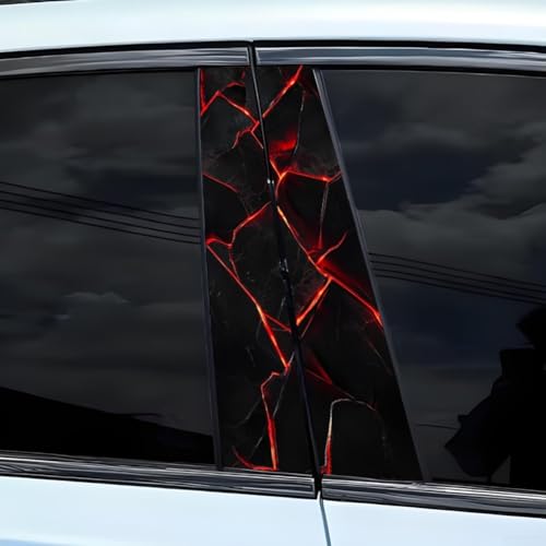 Automotive B-Säule Dekorativer Aufkleber 3D Riss Design Wasserdicht Türsäule Abziehbild Selbstklebend Auto Außen Modifikation Folie (F) von Cloudpower
