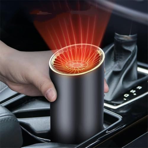 Cloudpower 12 V Akku Heizung Auto Heizlüfter, Frontscheibenheizung mit Akku 180 ° Drehbasis Windschutzscheibenentfeuchter Auto-Kühler elektronischer Entfeuchter für Winter Auto Camping von Cloudpower