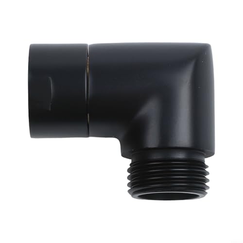 Cloudpower Duschschlauch Adapter, G1/2 Handbrause Adapter 90 Grad Duschverlängerung Adapter Verlängerung Duschkopf Winkel Top Spray Ellenbogen Adapter für Duschkopf Badezimmer, Schwarz(1) von Cloudpower