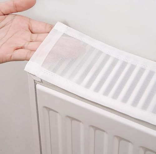 Cloudpower HeizköRper Abdeckung, HeizköRperverkleidung Kratzfester Stoff HeizköRper-Staubschutz Blockiert Staub Und Schmutz Weiß Heizung Abdeckung Radiator Cover Heizungsabdeckung Oben(180cm) von Cloudpower
