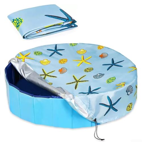 Cloudpower Kinder-Schwimmbadabdeckung mit wasserdichtem Stoff, runde Poolplane für den Außenbereich, oberirdischer Poolschutz, Kinder, Haustiere, runde Pools (160 x 30 cm) von Cloudpower