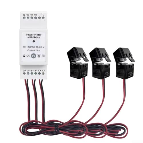 Cloudpower Stromzähler 3 Phasen für Tuya Smart Din Rail Power Monitor 80A Smartmeter Hutschiene Leistungsfaktor Frequenzmessung für Haus Wohnung für Smart life App Steuerung von Cloudpower