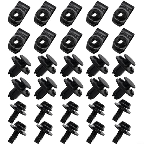 Für Nissan Qashqai 2014-2020 Motor Unterschale Abdeckung Metall Bolzen Klemmen Ersatz Kit mit Kunststoffclips Schwarz Auto Außen Schutz Set 30 Stück Für Nissan Qashqai 2014-2020 Motor Unterschale Abdeckung Metall Bolzen Klemmen Ersatz Kit mit Kunststoffclips Schwarz Auto Außen Schutz Set 30 Stück von Cloudpower