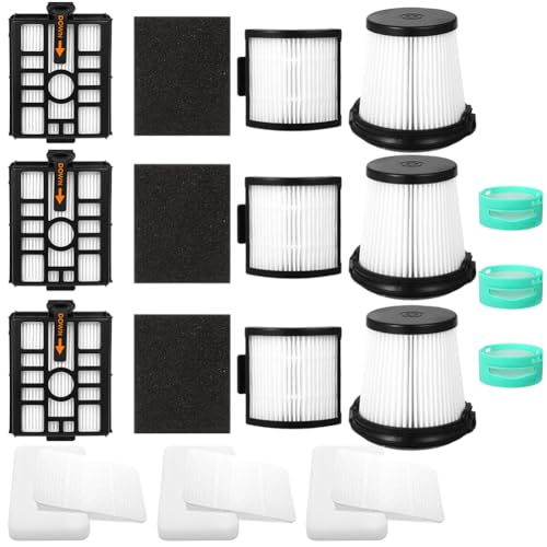 Cloudpower Staubsaugerfilter-Set für Shark IW3511 Detect Pro Ersatzfilter für Akku Staubsauger Zubehör 3 HEPA-Filter 3 Basis-Vorfilterset 3 Schaumstofffilter 3 Geruchskartuschen 3 HEPA-Innenfilter von Cloudpower