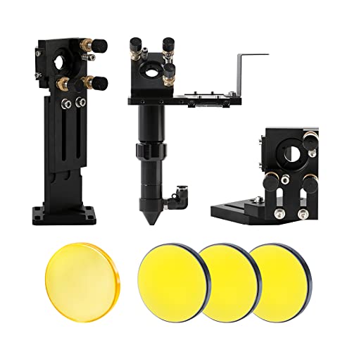 Cloudray Laser Head CO2-Laserkopf-Set mit 1 STÜCK USA CVD-Fokuslinse D20 mm FL63,5 mm und 3 STÜCK Si-Spiegeln D25 mm (Set A) von Cloudray