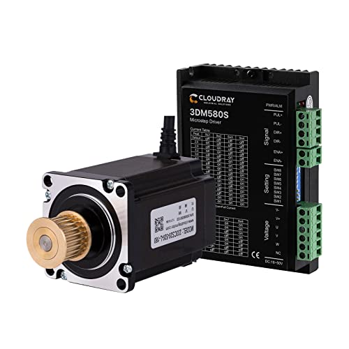 Cloudray Nema 23 schrittmotoren nema 23 stepper motor nema 23 schrittmotor 3-Phasen-Schrittmotor 1,0 Nm/2,0 Nm mit ZAHNRAD stepper driver für CNC Fräser Gravurfräsmaschine von Cloudray