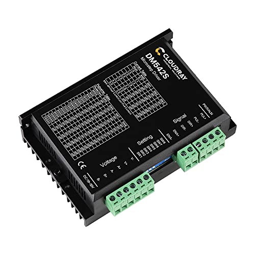 Cloudray Stepper Motor Stepper Driver Schrittmotortreiber 2-Phasen-Schrittmotor-Treiber DM542S 1.0-5.0A 20-50VDC 1/128 Mikro-Stufenauflösungen für CNC Nema 17, 23, 24 und 34 Schrittmotor von Cloudray