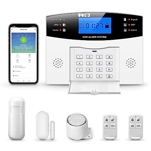 Clouree 2G Sicherheitsalarmsystem Alarmsystem Home Sicherheit GSM Infrarot Sensor Fernbedienung Kit für Lager/Heimsicherheit von Clouree