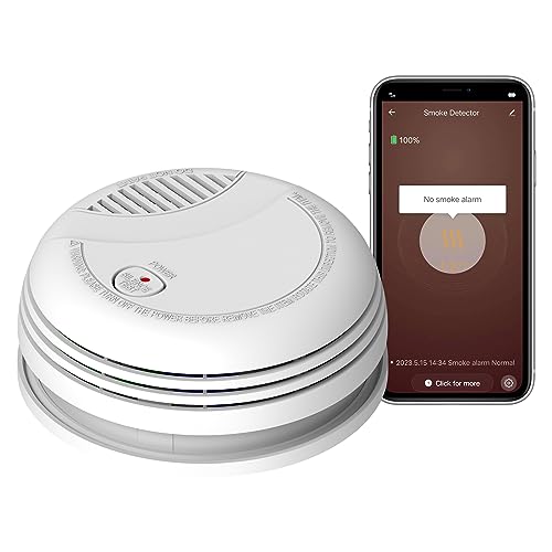 W-LAN Rauchmelder, Drahtloser Brandmelder Sensor, Smart Life/Tuya Wireless Smoke Detector, WiFi Fire Alarm Siren, EN14604 Zertifiziert, Lauter Alarm, geringer Stromverbrauch (5Stk) von Clouree