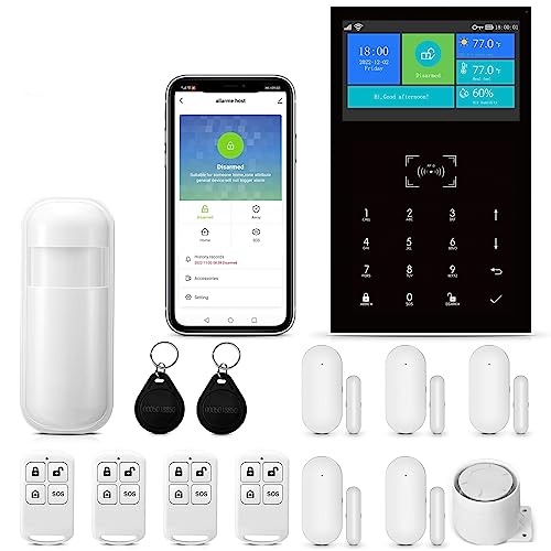 Clouree WiFi-Alarmsystem für Heimsystem, GSM/4G-Alarmsystem für die Sicherheit im ganzen Haus, drahtloses Hausalarm-Kit von Clouree