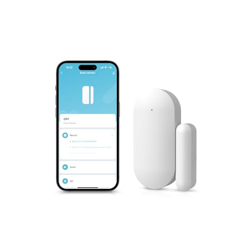 WiFi Home Security Magnetischer Türmelder Drahtloser Fenstersensor, Funktioniert mit der Tuya/Smart Life App von Clouree