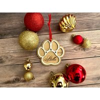 3D Gravur Holzpfote Print Ornament | Hundekatze Haustier Christbaumschmuck Hundemama Katze Mama Personalisiertes von ClouseCrafts