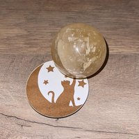 Katzen & Sonne Kristallständer, Mini Kugelständer Aus Holz, Mandala Kristallständer, Kugelhalter, Ständer Für Kristalle von ClouseCrafts