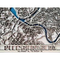 Laser Geschnittene Stadt Karte, Personalisierte Cut Holz 5. Jahrestag Geschenk Karte, Straßen Wandkunst, Karte von ClouseCrafts