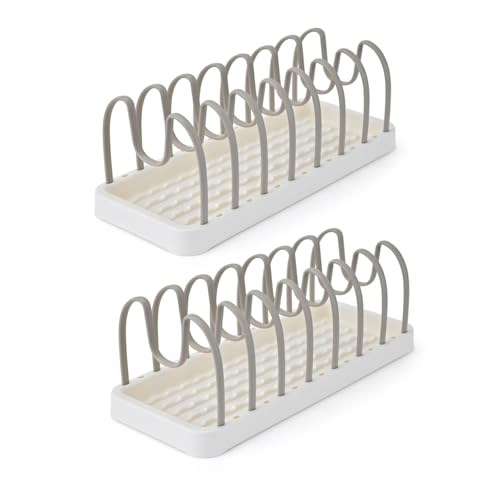 Clove topfdeckelhalter schublade pfannenhalter Deckelhalter Backblechhalter Backblechhalterung Geschirrabtropfgestell verstellbare fächern küche aufbewahrung küchenschrank… (Beige) von Clove