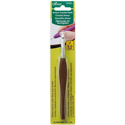 Clover CL1049 Häkelnadel, Plastic, Brown, 6 von Clover