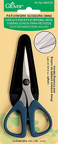 Clover Patchwork Scissors - Mini-4.5" W/Sheath Cover von clover