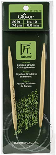 clover Takumi Bamboo Circular Knitting Needles 29-inch-Size 10/6mm, Other, Multicoloured, 2.76 x 9.62 x 23.33 cm von Clover