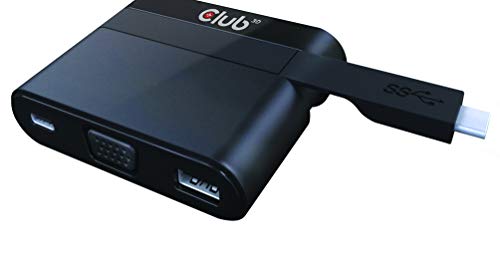 CLUB3D Adapter USB 3.0 TYP C > VGA/USB3/USB-C (MINIDOCK) Retail von Club 3D
