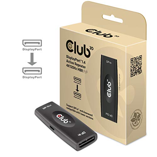 Club3D DisplayPort™ 1.4 Aktiver Repeater/Signalverstärker 4K120Hz HBR3 B/B von Club 3D